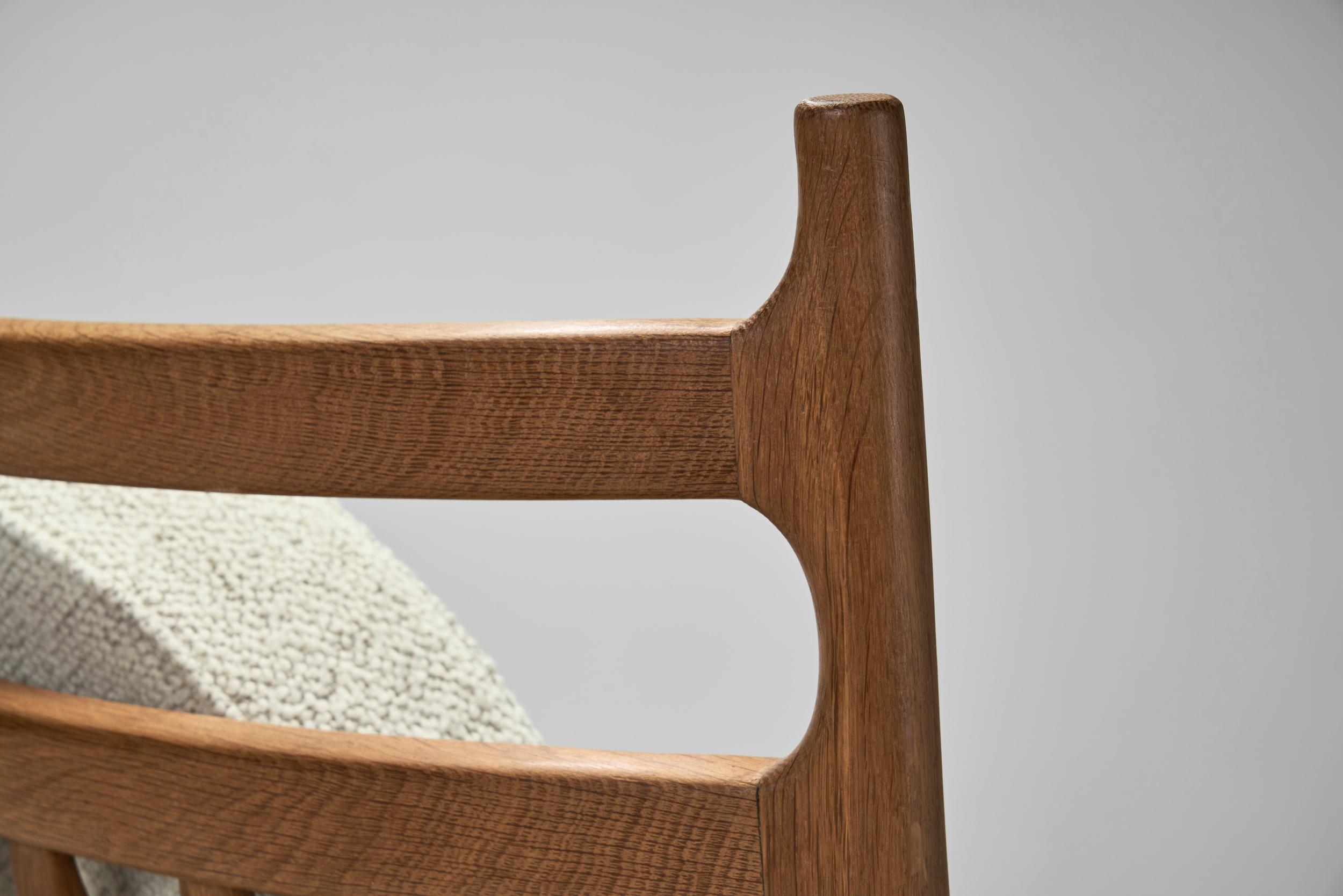 Guillerme et Chambron Zweisitzer-Sofa aus Eiche für Votre Maison, Frankreich 1960er Jahre im Angebot 9