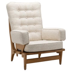 Guillerme et Chambron Light Oak Armchair, France Mid-20th Century