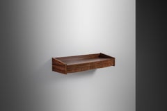 Wooden Wall-Mounted Console with Double Drawers, Europe Mid-20th Century