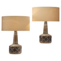 Pair of Model "1208-3" Ceramic Table Lamps by Søholm, Denmark 1960s