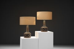 Pair of Model "1208-3" Ceramic Table Lamps by Søholm, Denmark 1960s