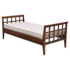 Daybed with Oak Cross-Braced Frame by René Gabriel, France ca 1945