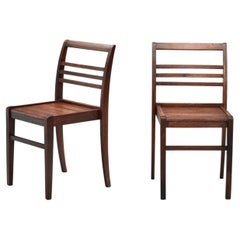 Pair of Model "103" Oak Side Chairs by René Gabriel, France 1940s