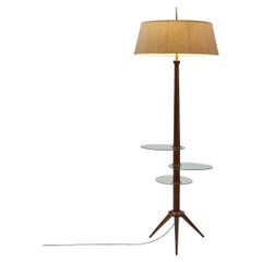 Mid-Century Floor Lamp with Three Glass Shelves, Europe ca 1960s