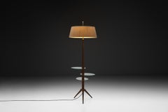 Mid-Century Floor Lamp with Three Glass Shelves, Europe ca 1960s