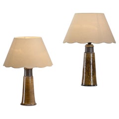 Coppia di lampade da tavolo in gres smaltato "613X31" di Nils Kähler, Danimarca, anni '60