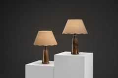 Coppia di lampade da tavolo in gres smaltato "613X31" di Nils Kähler, Danimarca, anni '60