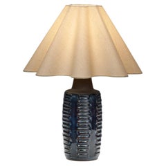"1034" Blue Glazed Stoneware Lamp by Einar Johansen for Søholm, Denmark ca 1950s