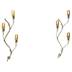 Branch-Shaped Brass Wall Lamps for Astra, Norway Mid-20th Century