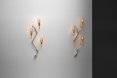 Branch-Shaped Brass Wall Lamps for Astra, Norway Mid-20th Century
