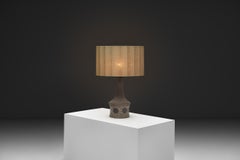 Teilweise glasierte Steingut-Tischlampe von Bartholdy Keramik, Dänemark, ca. 1960er Jahre