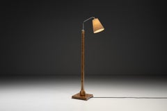 Veneered Wood Lamp with Decorative Inlays by Birger Ekman (Attr.), Sweden 1930s