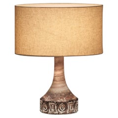 Glasierte Steingut-Tischlampe von Birte Vedel Howard, Dänemark, ca. 1960er Jahre