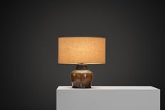 Lampada da tavolo in gres di Nils Kähler per Herman A. Kähler, Danimarca, anni '50 circa