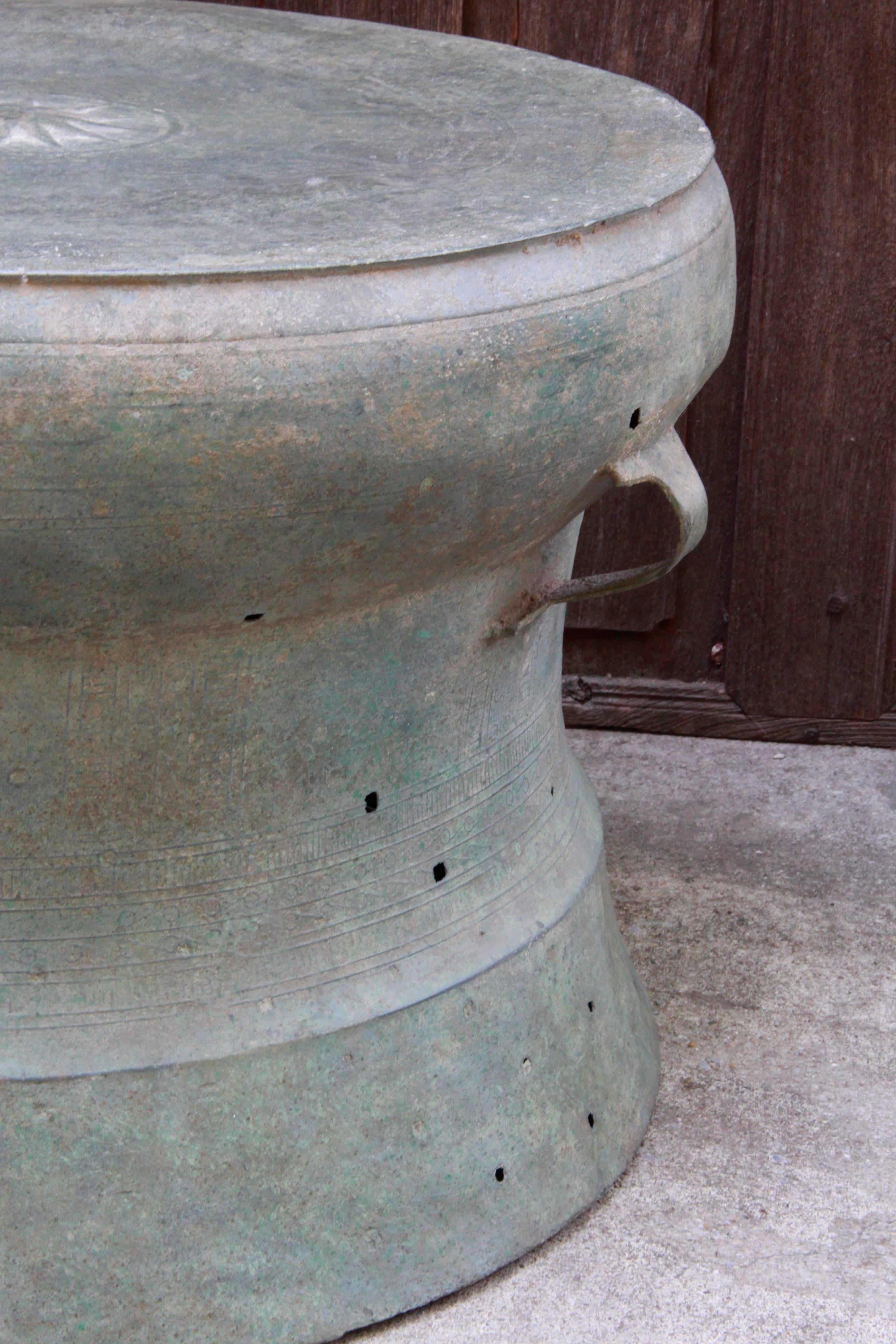 18th Century and Earlier Dong Son Civilization ‘Vietnam’ Excavated Bronze Ritual Drum For Sale