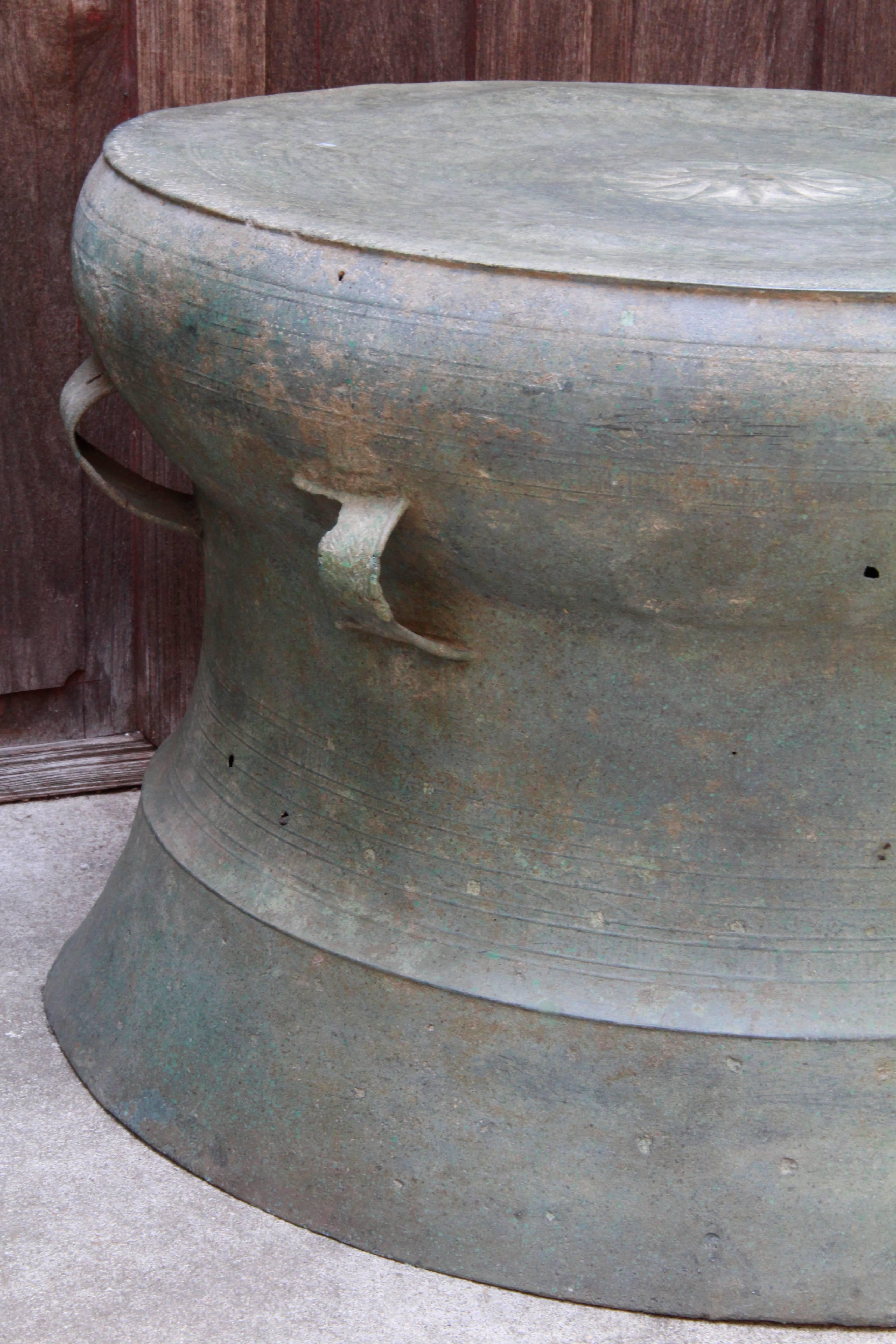 Dong Son Civilization ‘Vietnam’ Excavated Bronze Ritual Drum In Distressed Condition For Sale In Bangkok, TH