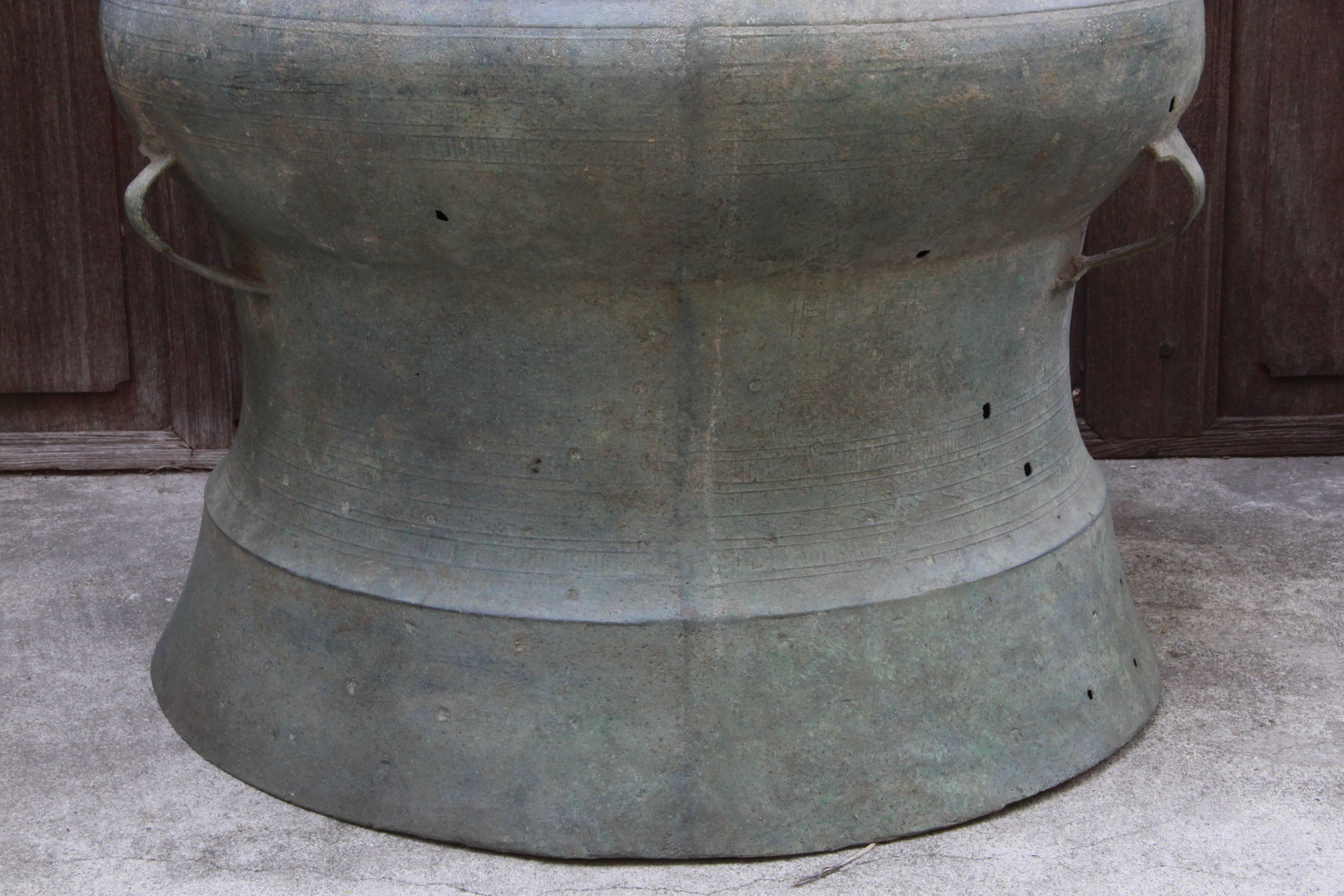 Cast Dong Son Civilization ‘Vietnam’ Excavated Bronze Ritual Drum For Sale