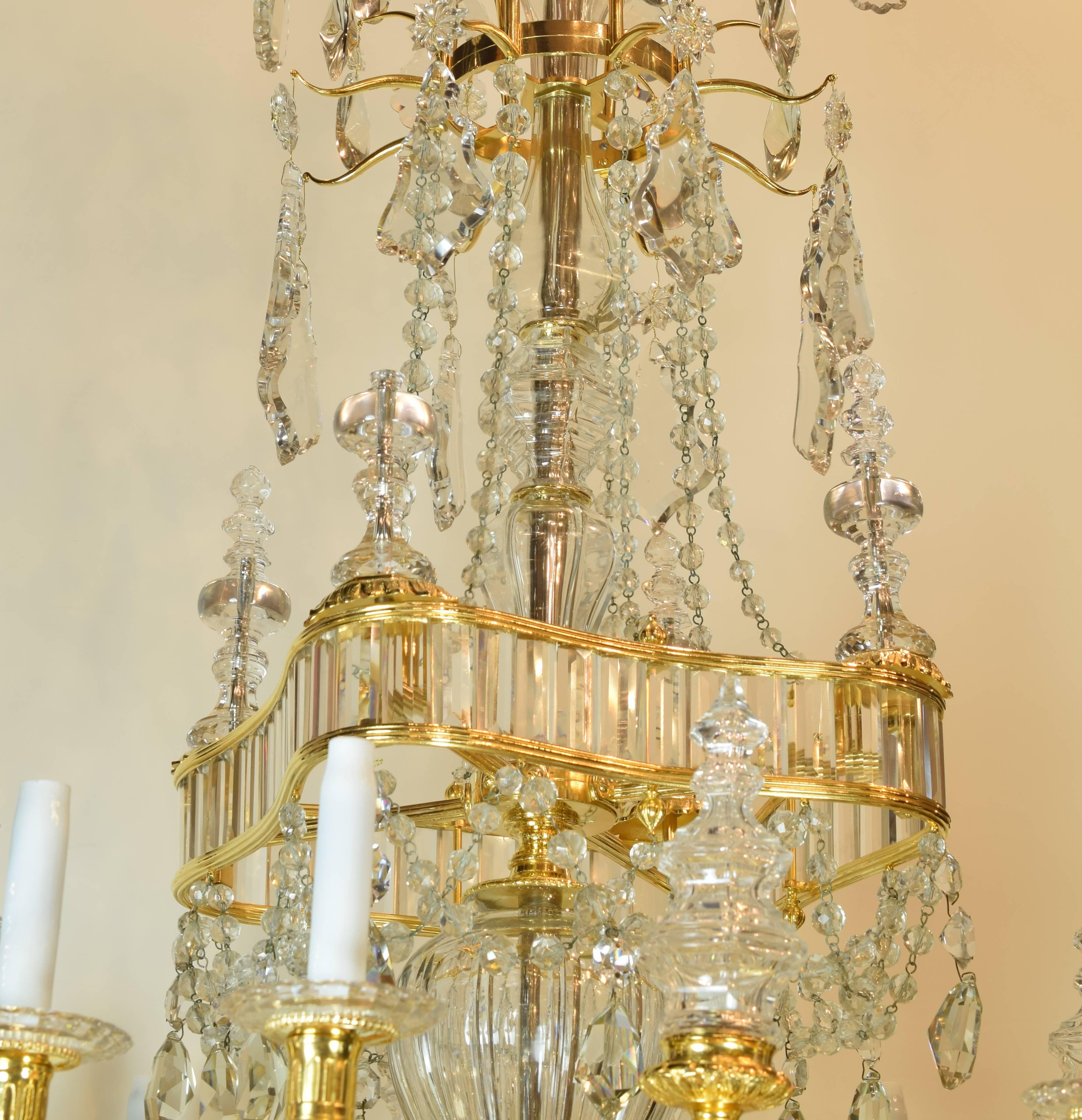 Louis XVI Gilt Bronze and Baccarat Glass Chandelier, France, 19th Century