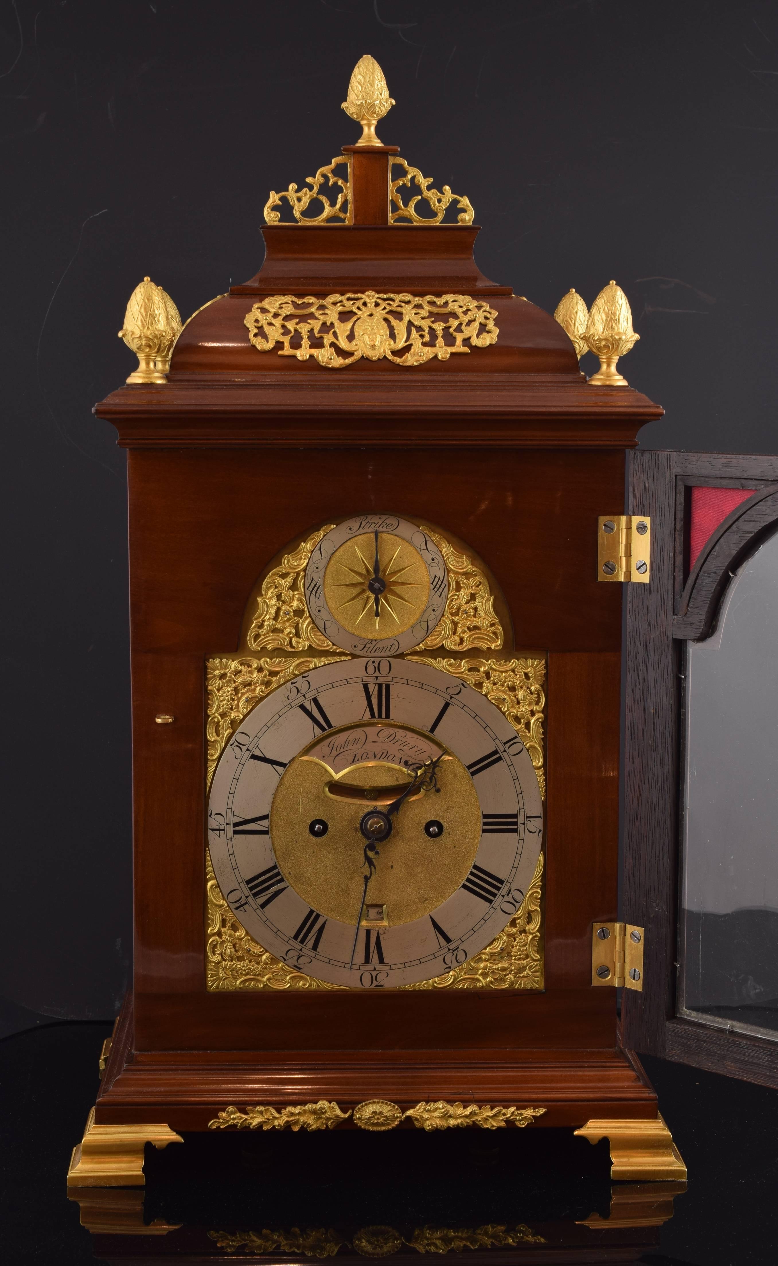 Baroque Desktop Bracket Clock, John Drury, London, 1720- 1774