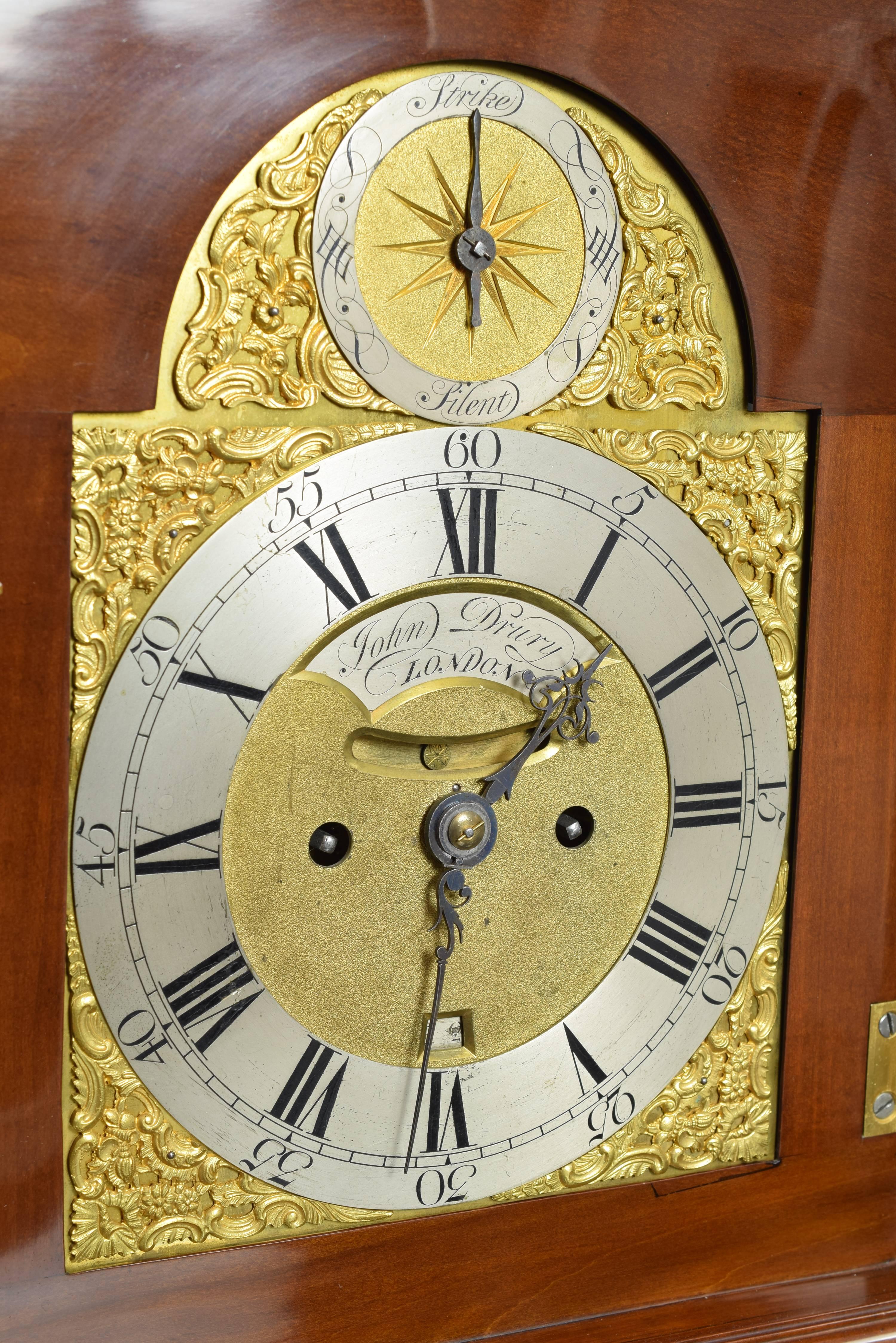 18th Century and Earlier Desktop Bracket Clock, John Drury, London, 1720- 1774