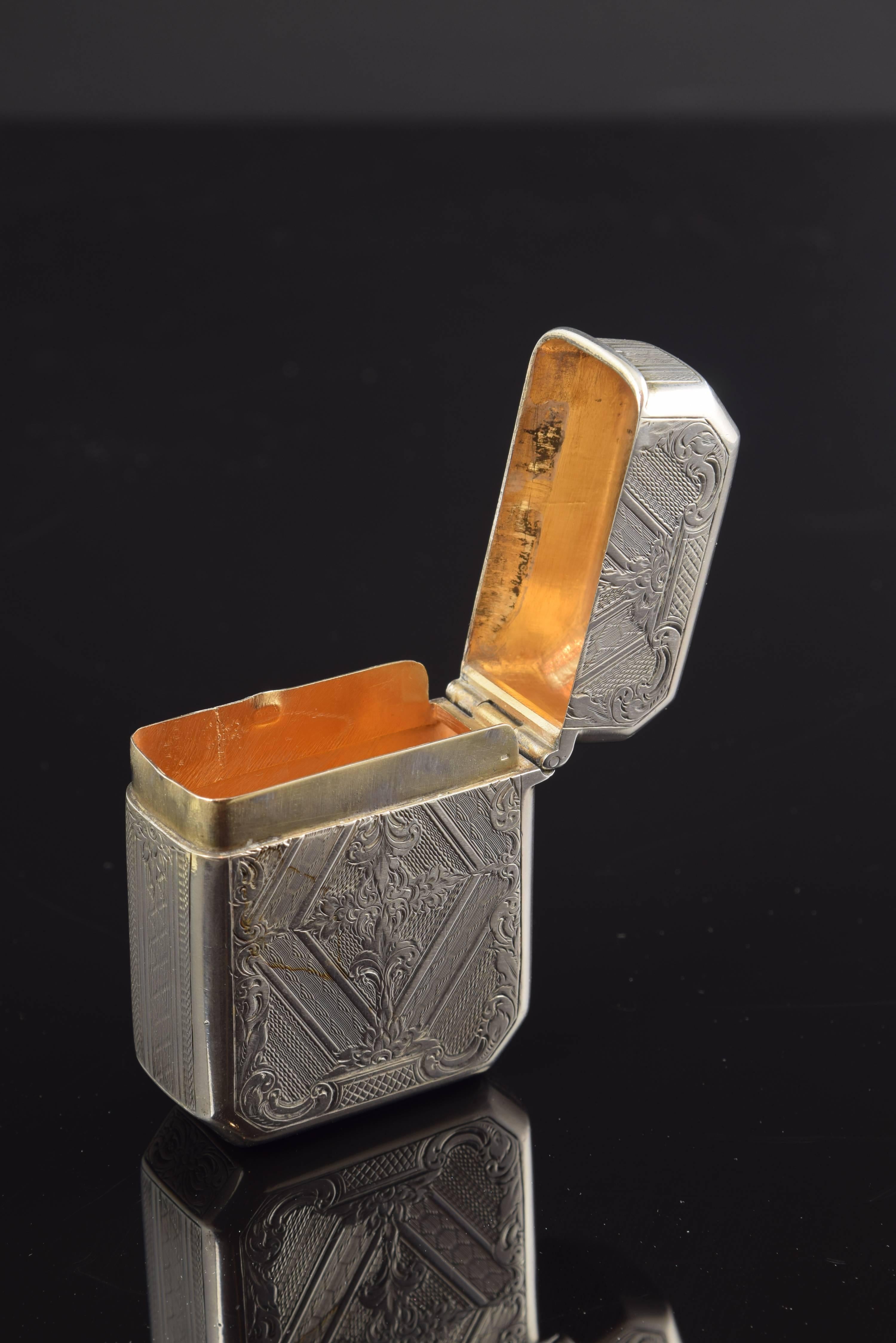 20th Century Solid Silver Box, with Hallmarks, 19th-20th Centuries