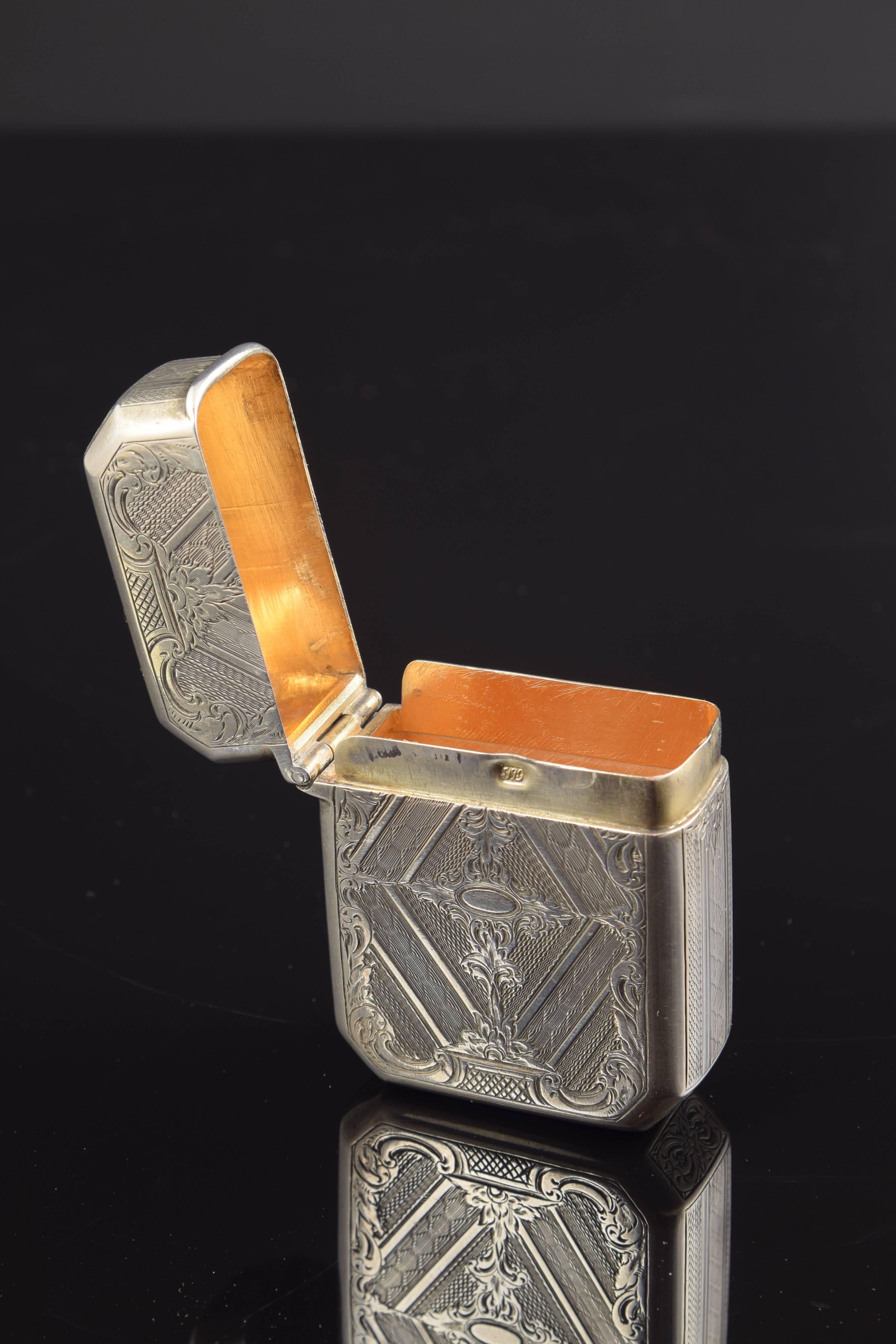 European Solid Silver Box, with Hallmarks, 19th-20th Centuries