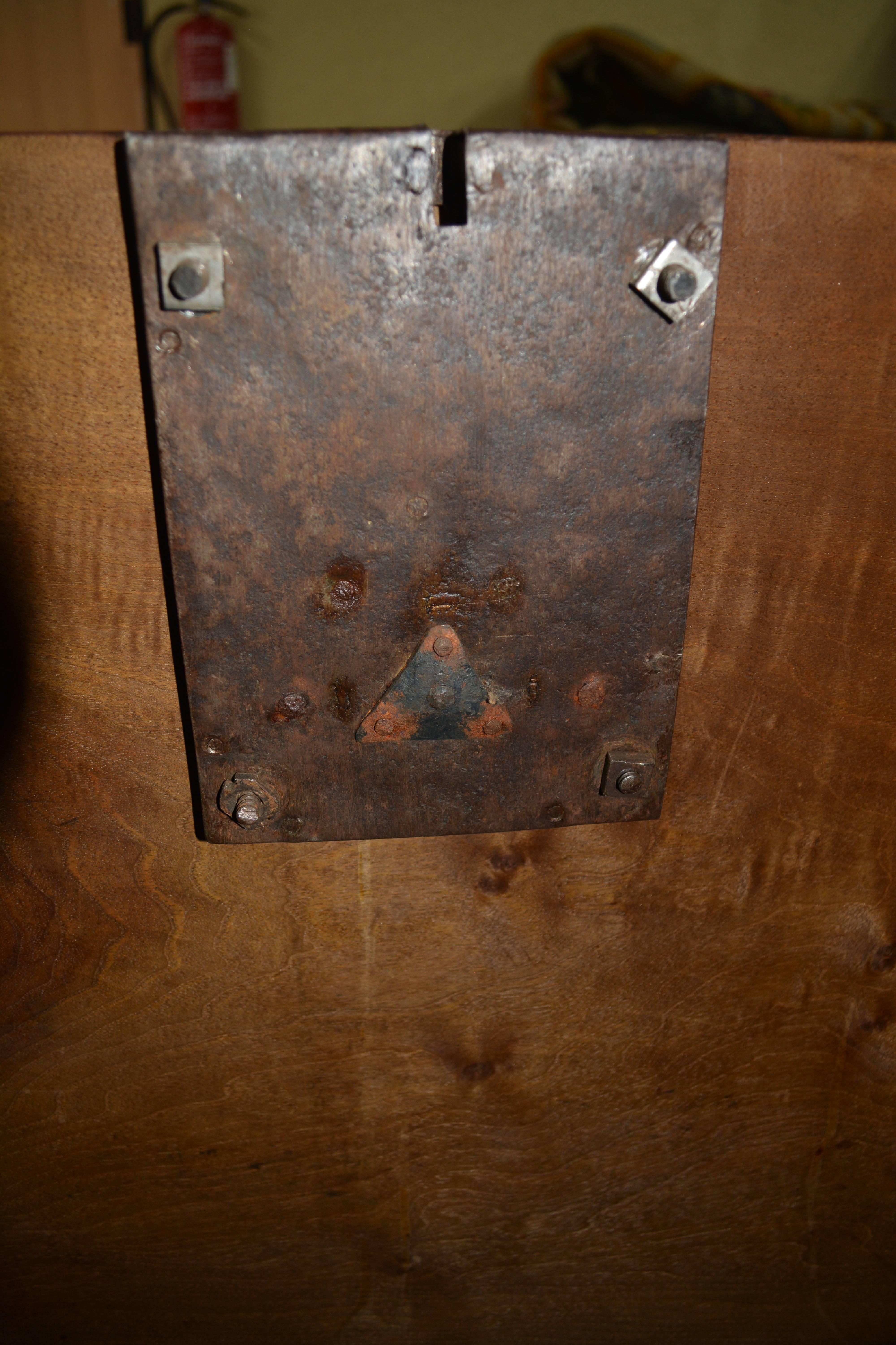 Spanish Walnut and Metal Chest with Two Locks, 17th Century For Sale