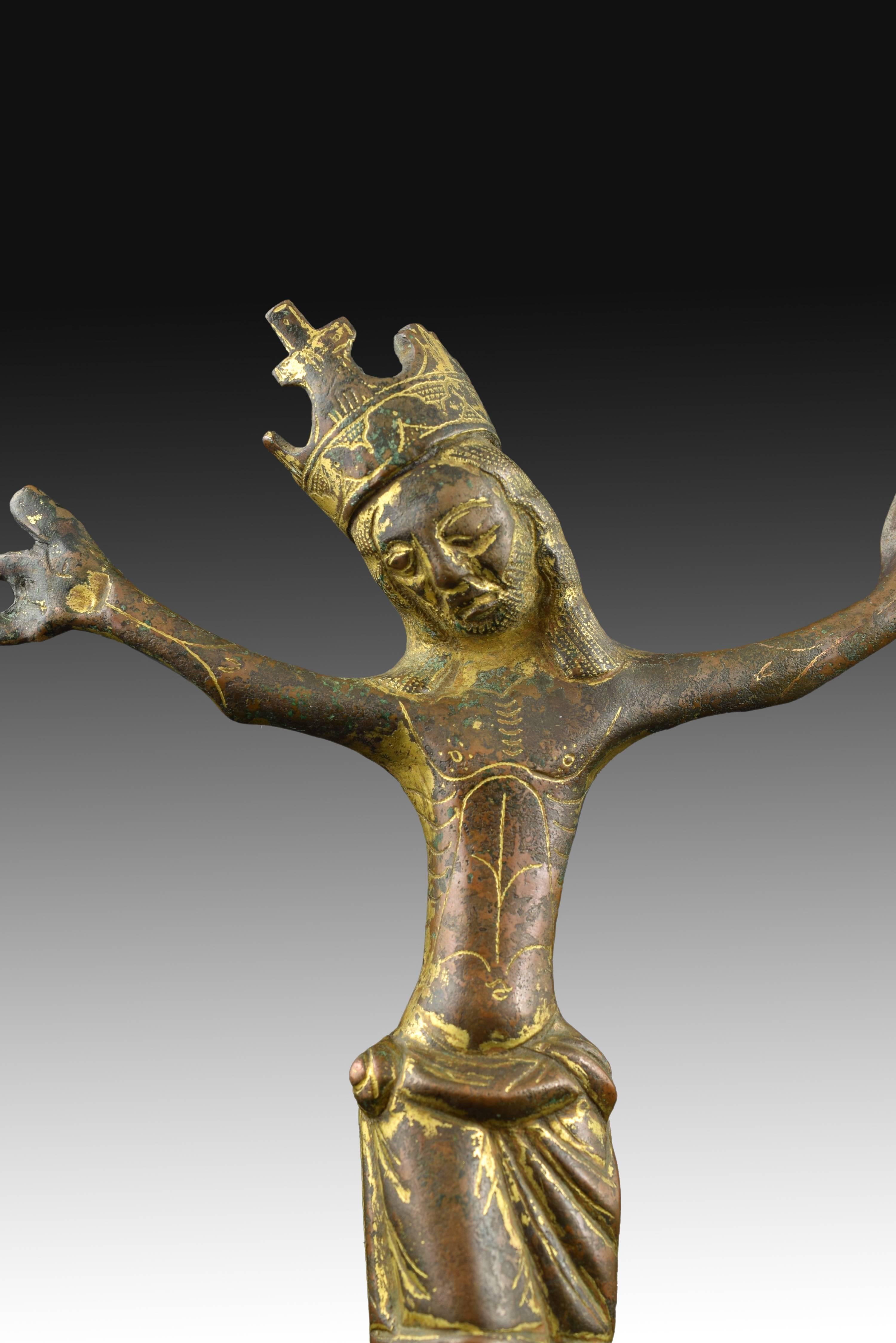 Medieval Christ. Partially gilt copper. Limoges, France, ca. beginning 13th century.