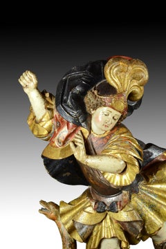 Archangel Michael. Wood. South America, 17th century.