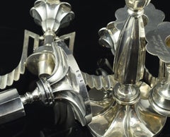 Silver Candelabra Pair, Royal Silver Martínez Factory, Madrid, 19th Century
