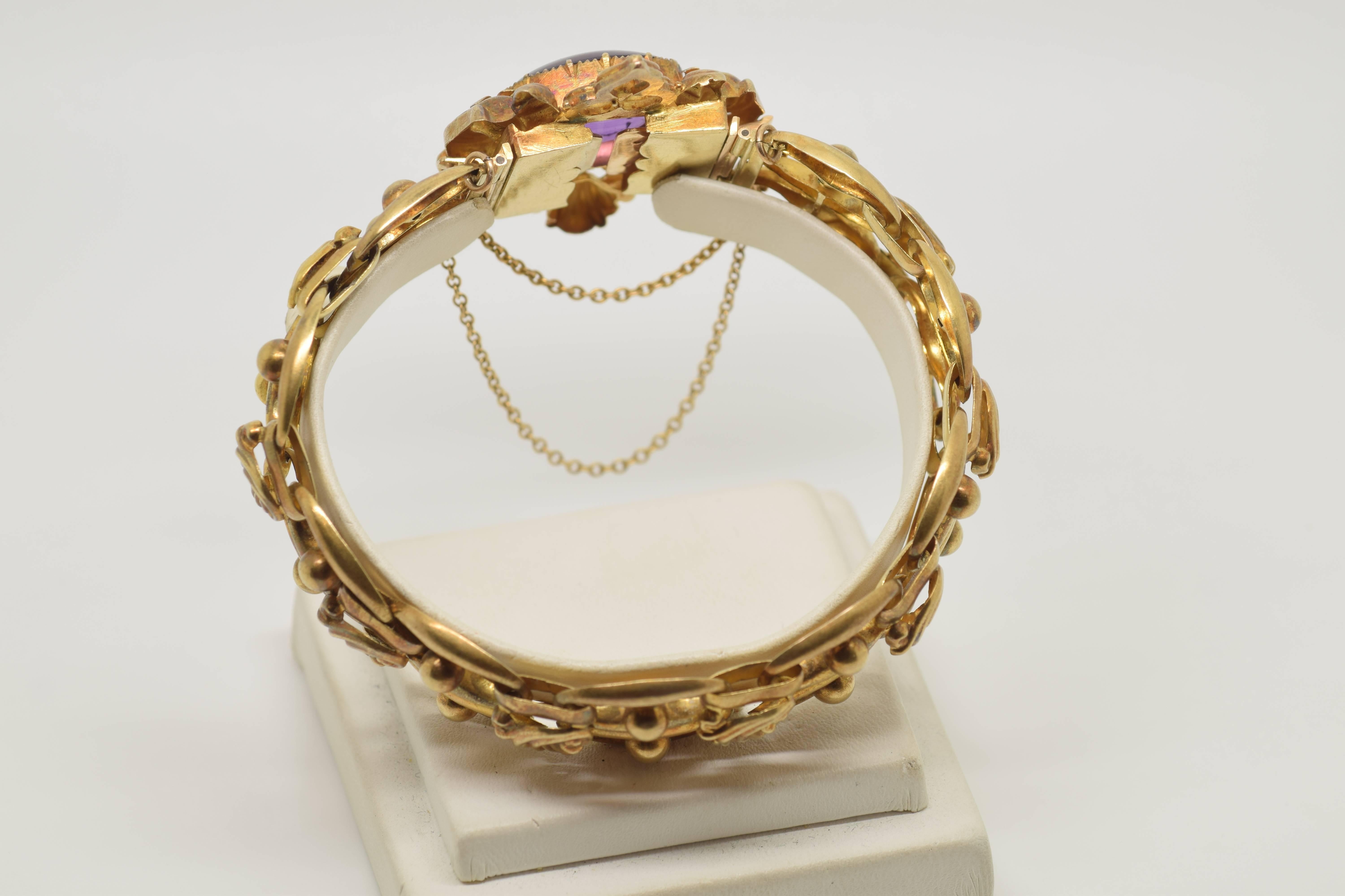 18-Karat Gold Victorian Bracelet with Amethyst, 19th Century In Excellent Condition In Madrid, ES