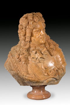 Busto estilo Luis XIV, mármol, siglo XX