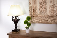 Empire Style Table Lamp (No Shade). Bronze, Marble