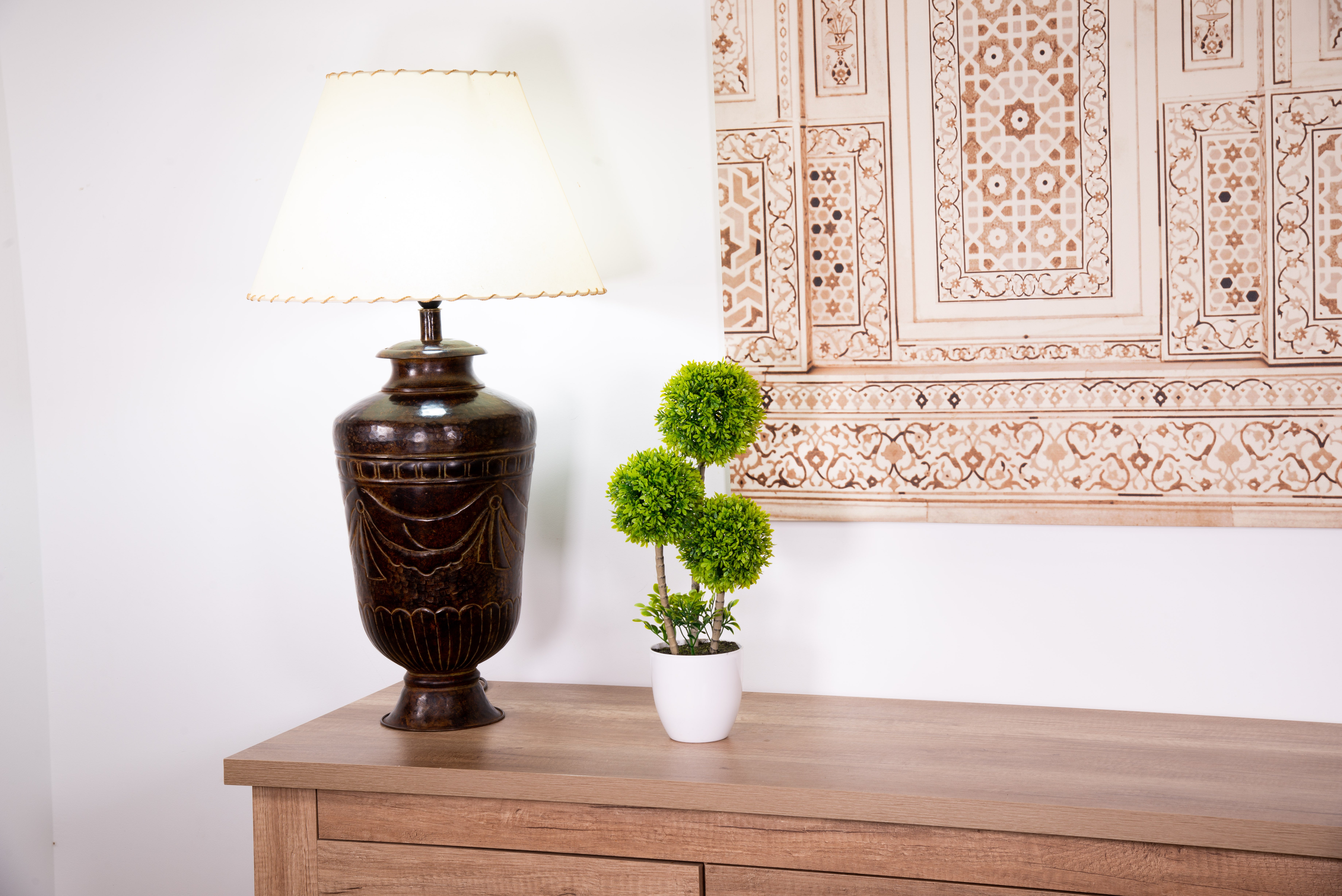 Bronze Table Lamp, Shade Not Included For Sale
