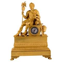 Table clock, Aníbal Barca. Ormolu bronze, metal. France, 19th century.