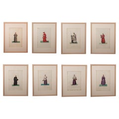 Eight prints, Religious Attire. Rome, Italy, 19th century.