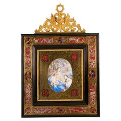 Reliquary frame with miniature, Mystical Marriage of Saint Catherine. 17th c.