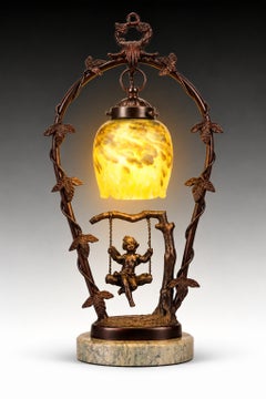Table lamp. Metal, glass, marble.