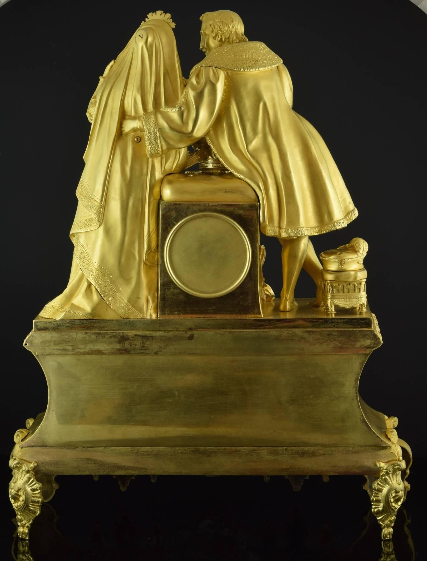 Gilt Mantel Clock, Ormolu, Jean Vincenti & Cie, France, circa 1840