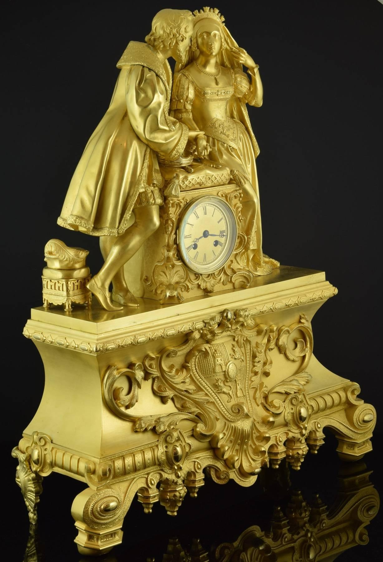Mantel Clock, Ormolu, Jean Vincenti & Cie, France, circa 1840 In Excellent Condition In Madrid, ES