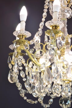 Baccarat Signed Chandelier Glass and Gilt Bronze, 19th Century