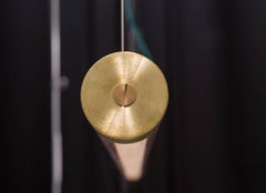 Alex Earl Classic Contemporary Ermet Light Walnut and Brass Pendant