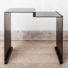 Contemporary Side Table Blackened Steel and Oak by Vivian Carbonell