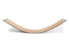 Minimalist Lounge Chair Rocker in Steel and Palomino Hide by Vivian Carbonell