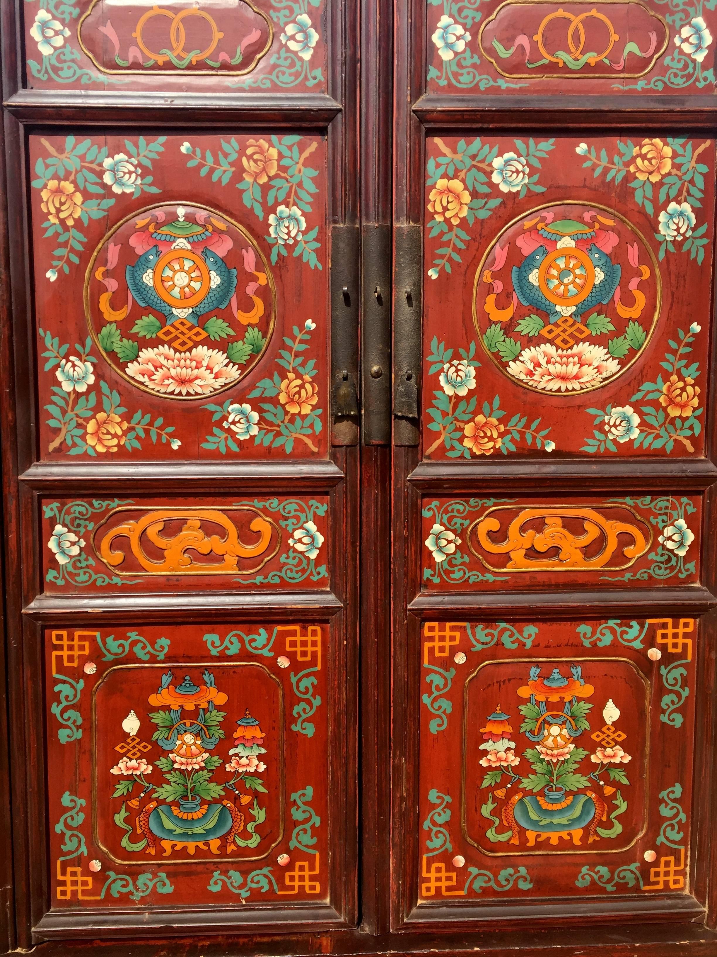19th Century Large Antique Tibetan Cabinet