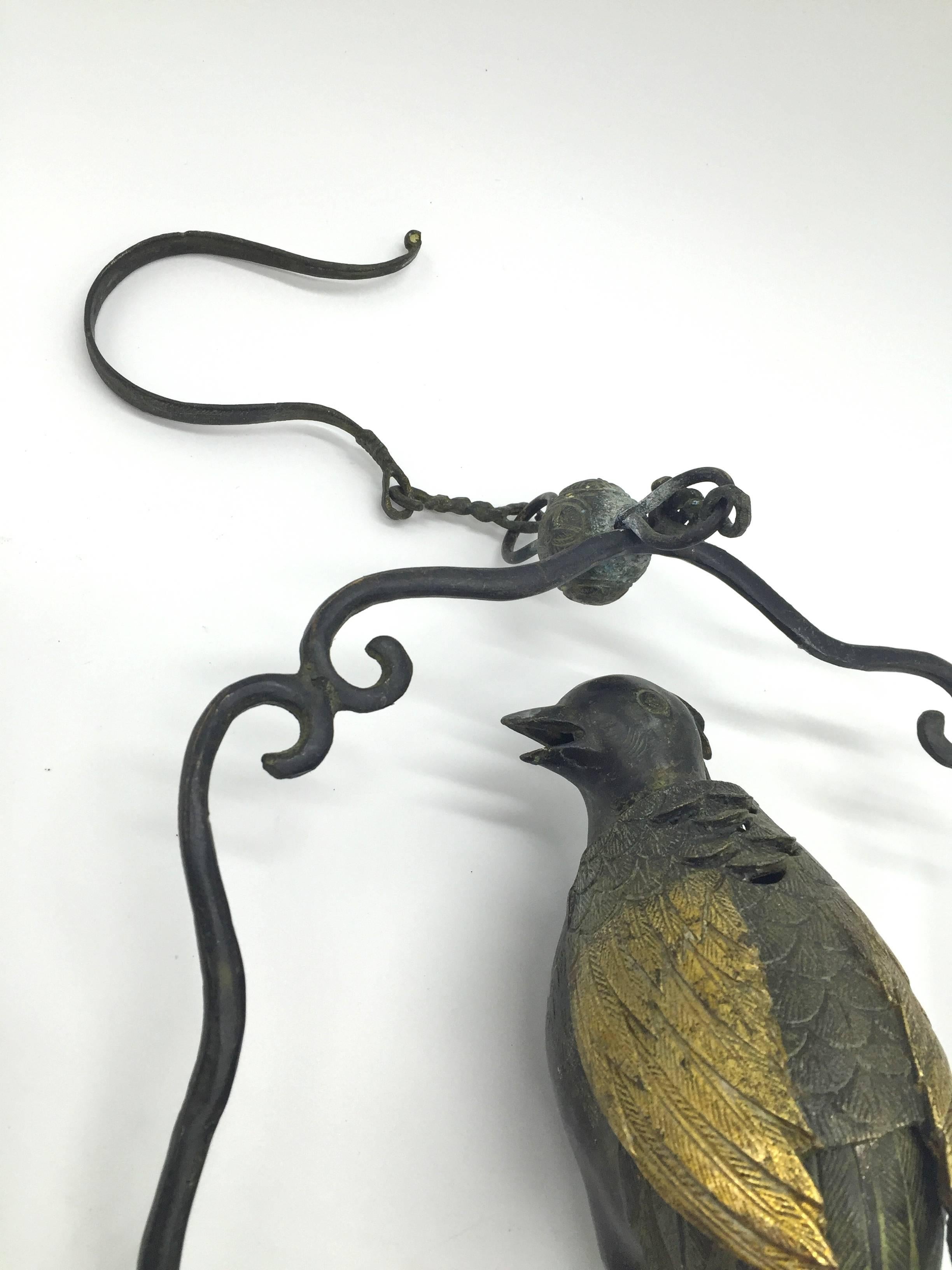 Bronze Parrot Incense Burner, Hanging Censer 1