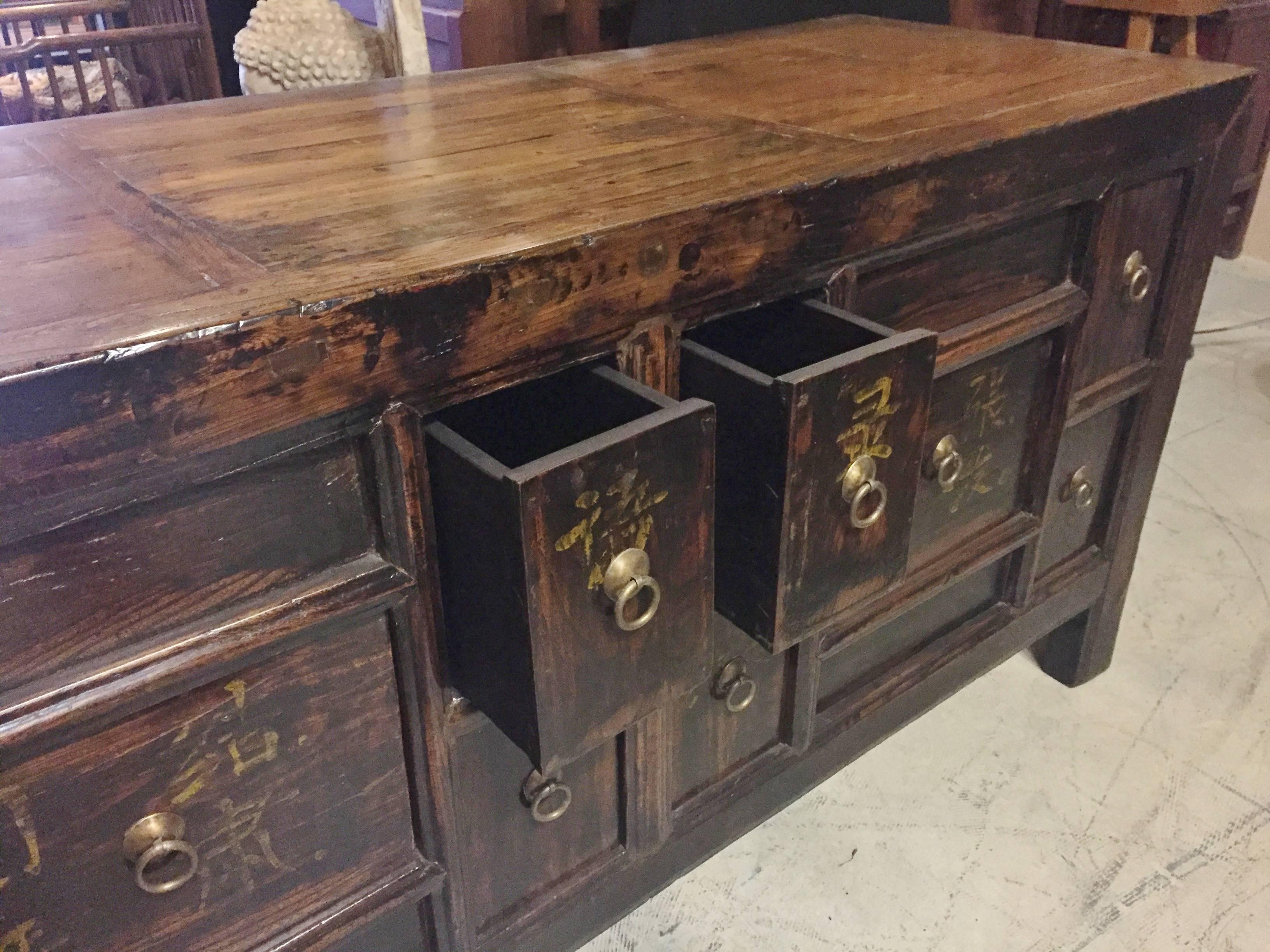 Joinery Antique Chinese Sideboard Grain Holder Chest with Ten Drawers