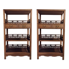 Pair of Asian Bookcase with Lattice Work 5