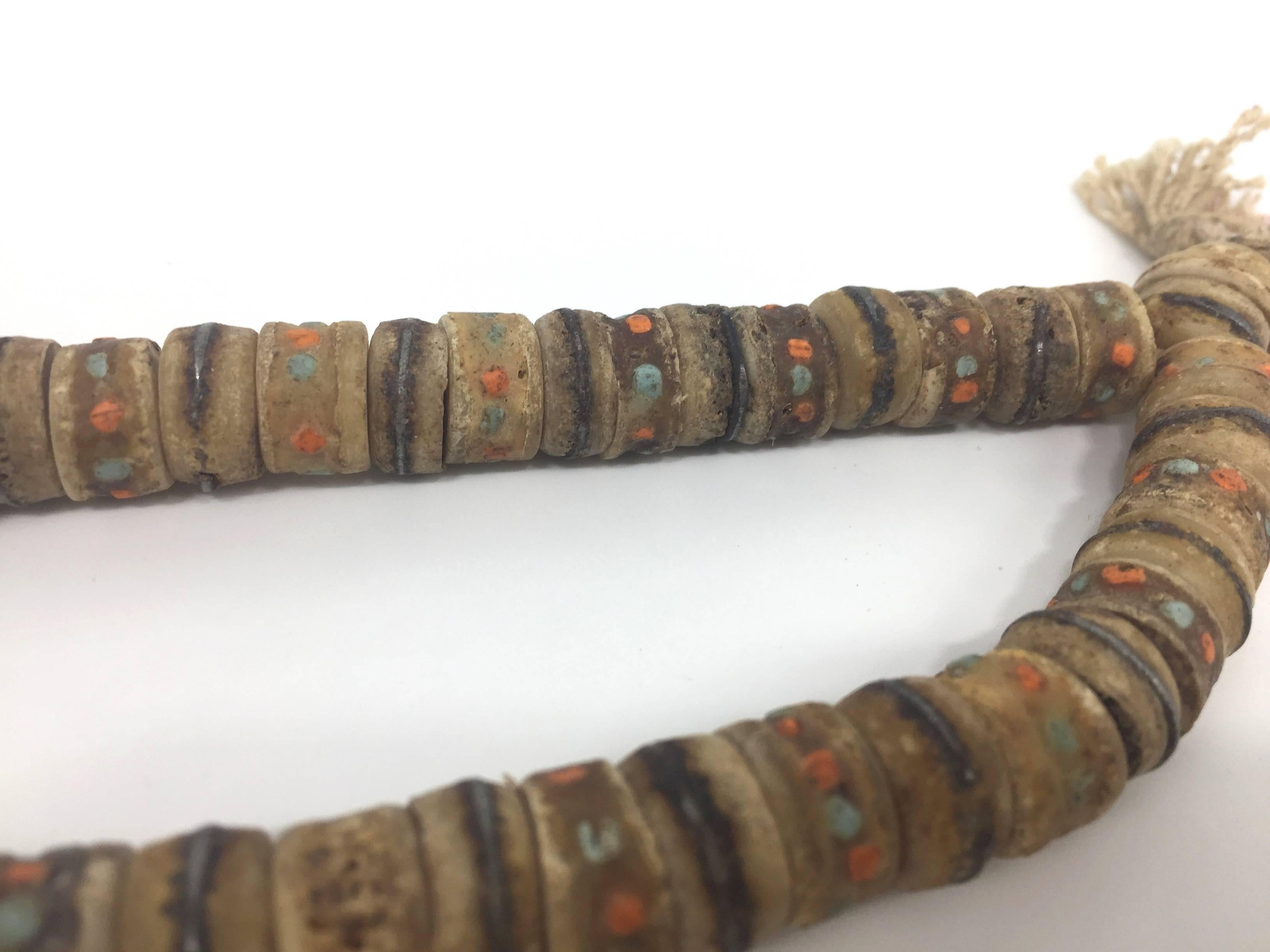 19th Century Antique Tibetan Bone Necklace