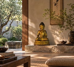 Huge Gilt Bronze Buddha Statue, Young Shakyamuni, 31-lb Ming Style